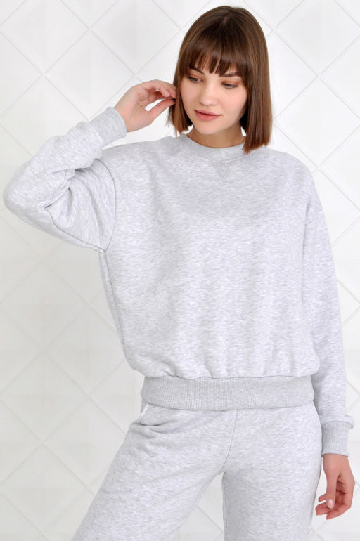 Арт.1504 Свитшот женский 42-52 (6 шт) Цвет:бежевый меланж - Калинка фото 5