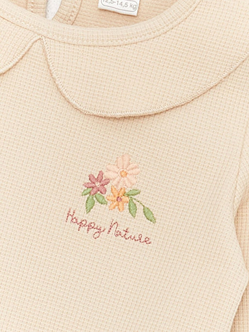 Bebe Yaka Uzun Kollu K?z Bebek Sweatshirt ve Pantolon 2li Tak?m - Waikiki фото 3