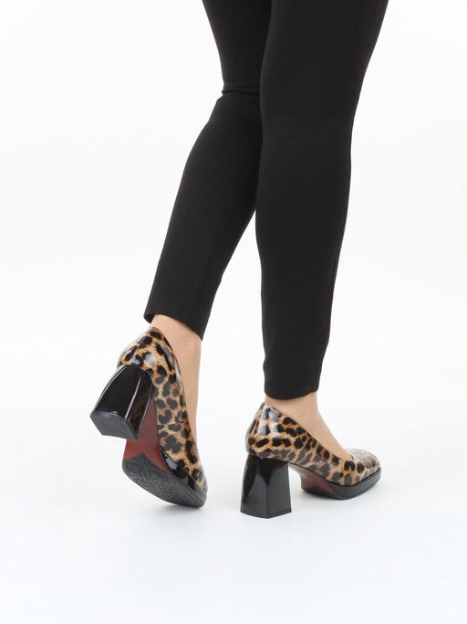 06-A126A-748PC BLACK/LEOPARD Туфли женские (натуральная кожа)