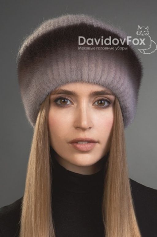 Шапка Камелия норка трикотаж капучино градэ