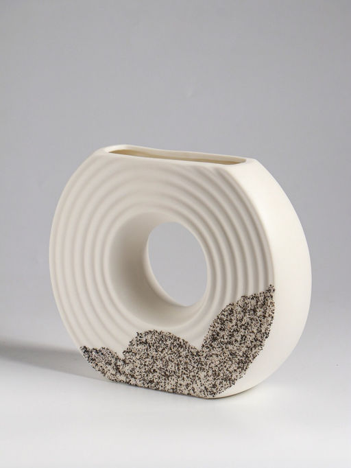 Ваза Паскуаль, 16?19 см, керамика, бело-серая