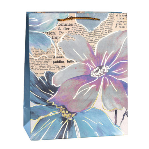 Цена за 12 шт. Пакет подарочный 26x32x12см Цветы / 5250L /уп 12/384/ - ГалеонТрейд фото 5