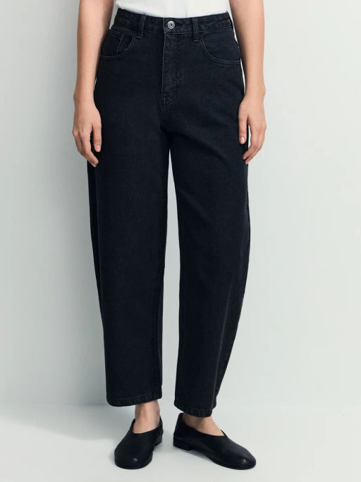 Джинсы barrel с высокой посадкой укороченные / Zarina