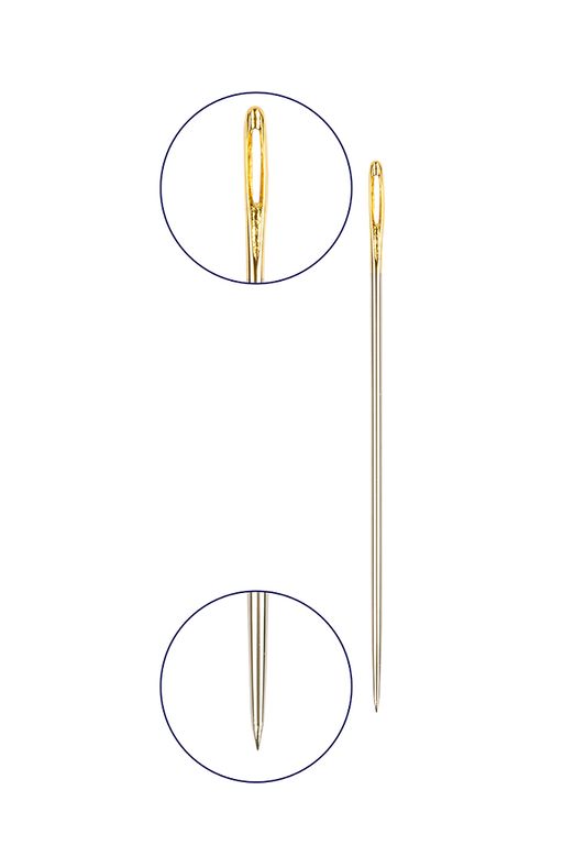 Иглы для шитья ручные Gamma N-312 для вышивания №3-9 16 шт. в конверте с прозрачным дисплеем