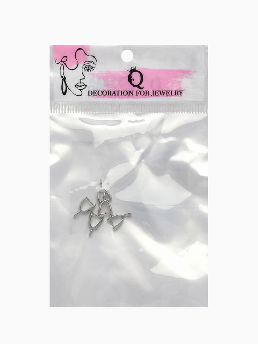 Цена за 3 шт. Держатель для кулона, 11?7 мм (набор 5 шт.), цвет серебро