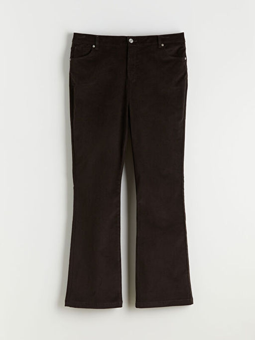 Dar Fit ?spanyol Pa?a Kadife Kad?n Pantolon