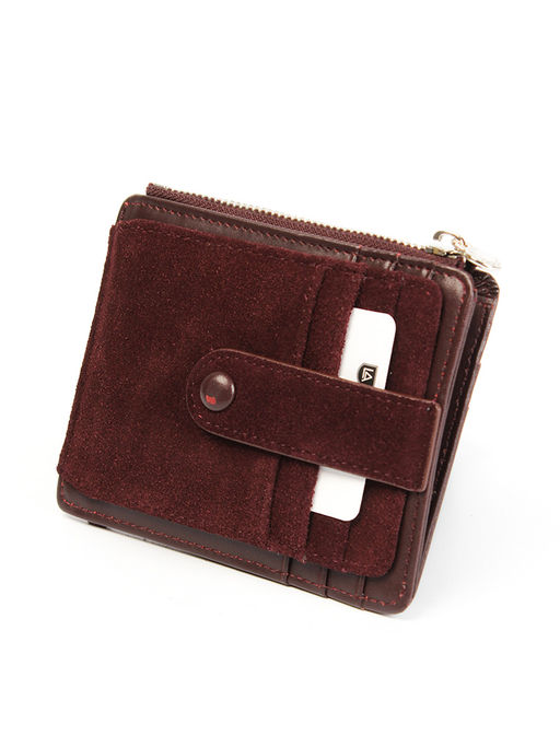 LACCOMA кредитница LA-6525-Z-темно-бордовый натуральная замша  фото 2