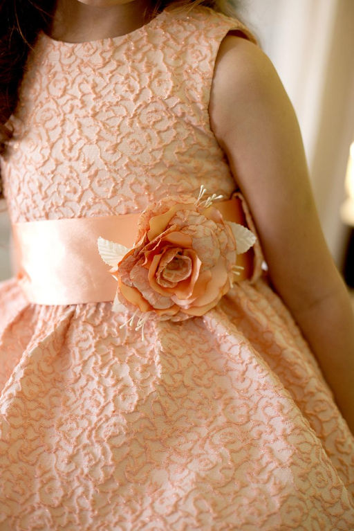 Платье для девочки Милана М-257 персик жаккард