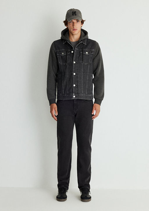 Jerry Kolej Koyu Gri Jean Ceket - Mavi фото 3