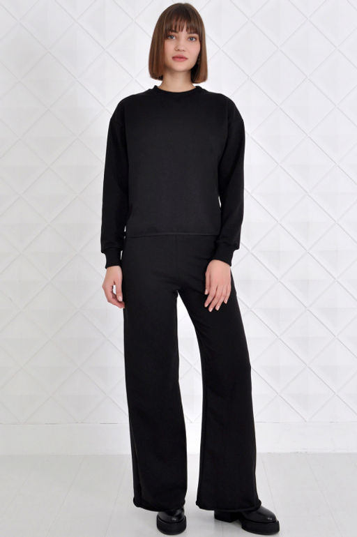 Арт. 2352 Костюм с брюками женский 42-50 (5 шт) Цвет:верх-черный,низ-черный - Калинка фото 13