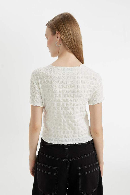 Крутая футболка с короткими рукавами и круглым вырезом с принтом Bubble - Defacto фото 9