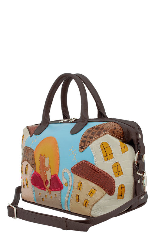 Сумка с аппликацией ДС-195-195 темно-коричневый - Protege фото 3