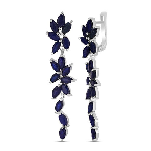 Серьги, сапфир корунд, Мирра