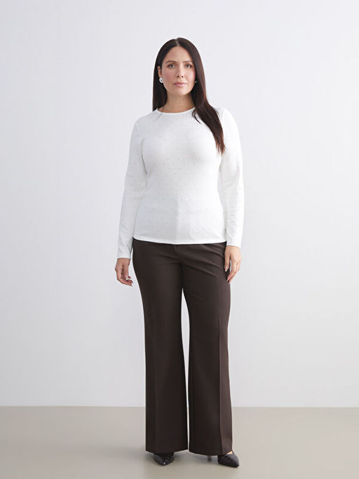 Bisiklet Yaka Ta?l? Kad?n Ti??rt