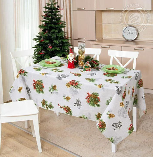 Скатерть Серебряный звон 150*150см. рогожка хлопок 100%