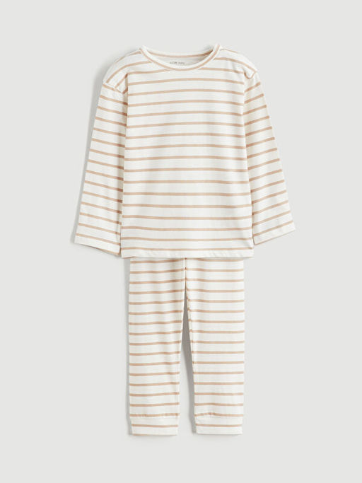 Bisiklet Yaka ?izgili Erkek Bebek Pijama Tak?m?