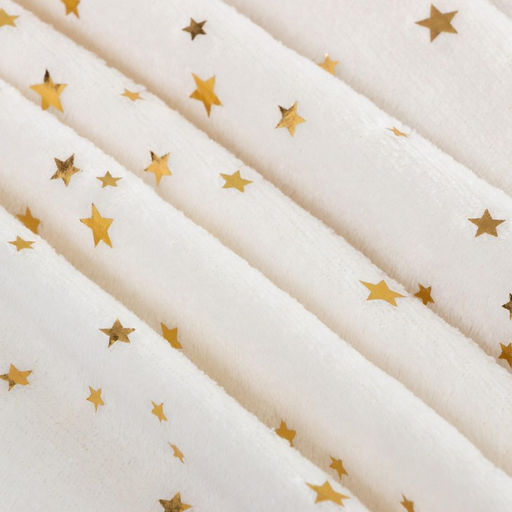 Плед «Этель. Золотые звезды», 180×200 см, корал-флис, белый