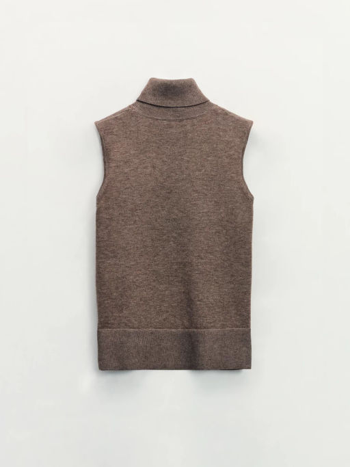 Топ без рукавов с воротником стойкой / Zarina  фото 7