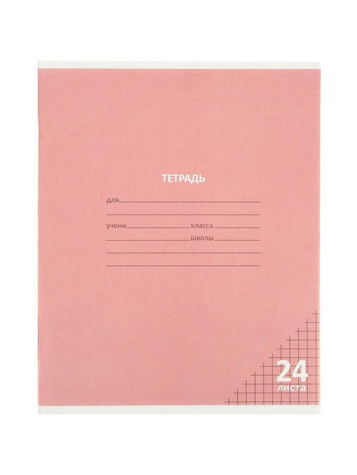 Цена за 100 шт. Тетрадь 24л кл КПК "Пастель", обл мел карт, блок №2, 5В МИКС