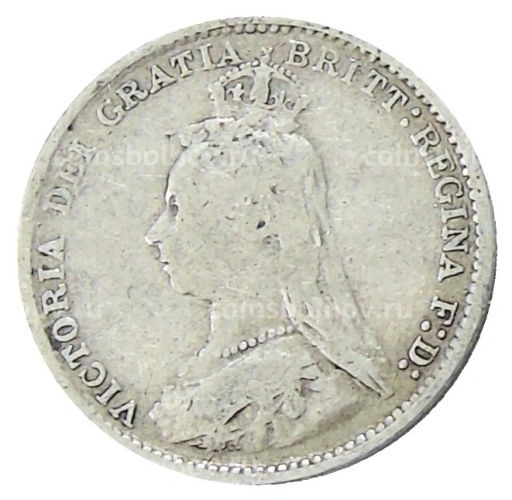 3 пенса 1889 года Великобритания