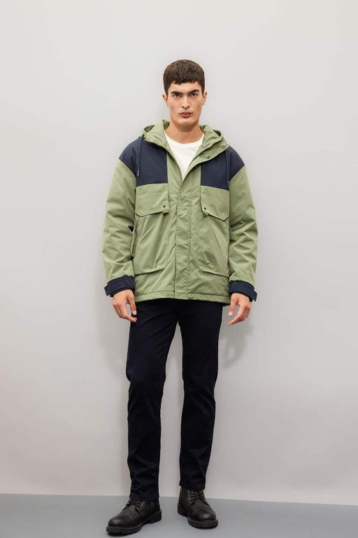 Пальто обычного кроя с капюшоном - Defacto фото 2