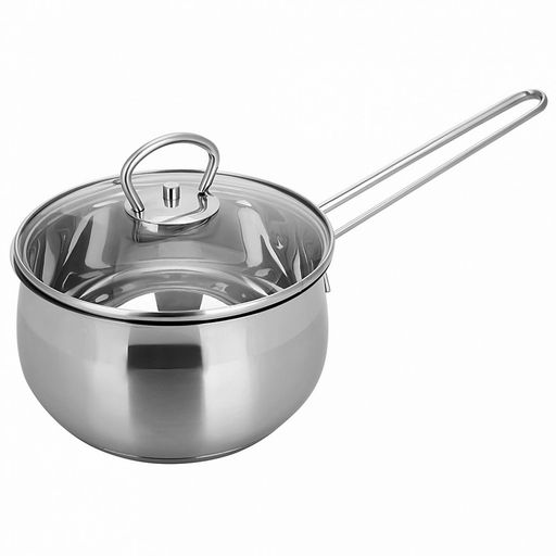 Ковш из нержавеющей стали Tessi 1,8л, д16,5см, h9,5см, стеклянная крышка, подарочная коробка, Appetite (Китай) Подходит для индукционных плит - Домашняя мода фото 2