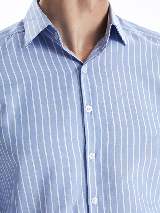 Slim Fit Uzun Kollu ?izgili Oxford Erkek G?mlek