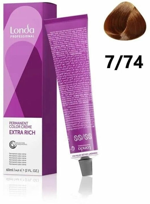 Стойкая краска 7/74 блонд коричнево-медный стойкая краска LondaColor - Londa professional фото 2