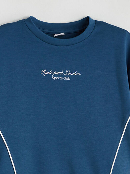 Bask?l? K?z ?ocuk Sweatshirt