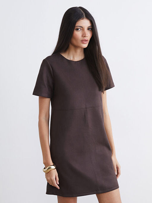 Bisiklet Yaka Mini Elbise