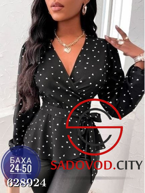 Женская блузка на запах в горох - Fiona фото 2