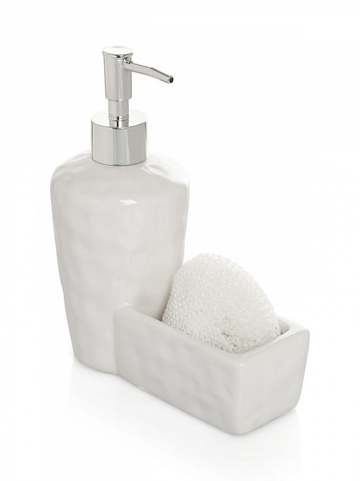 Диспенсер для моющего средства с губкой 400мл белый керамика - Lucky фото 5