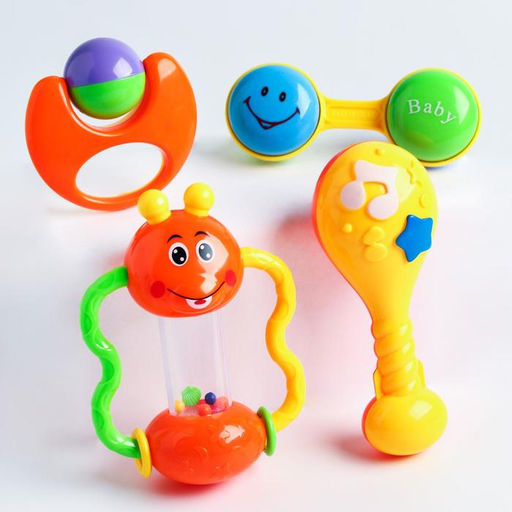 Погремушки «Звонкая радость», от 3 мес., 4 шт., Крошка Я, МИКС