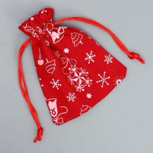 Цена за 5 шт. Мешочек подарочный холща Морозко, 10 х 12 см +/- 1.5 см - Дарите счастье фото 4