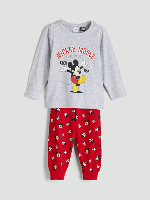 Mickey Mouse Bask?l? Erkek ?ocuk Pijama Tak?m?