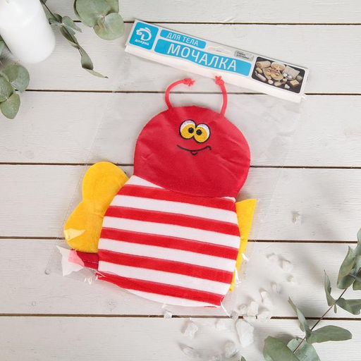 Мочалка-варежка детская для купания Доляна «Пчёлка», цвет МИКС