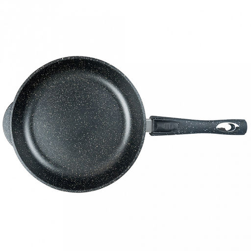 Сковорода с тефлоновым покрытием д26см "Гранит", h5,5см, s0,4см, съемная ручка из термостойкого пластика (Россия)