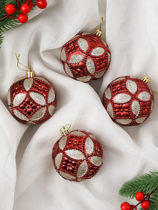 Ёлочные игрушки Зима в подарках, 60 шт., красный - Зимнее волшебство фото 3