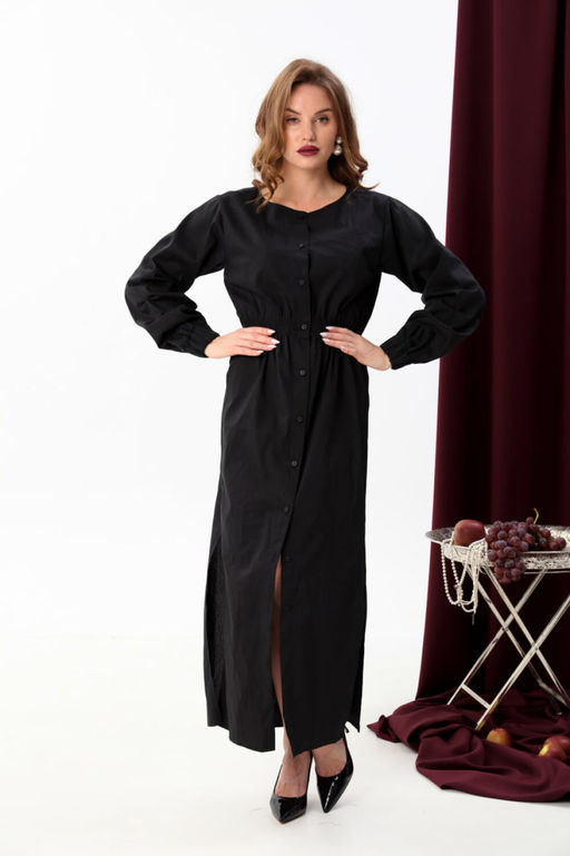 Платье NIKVA н942-1 чёрный+серая клетка  фото 5