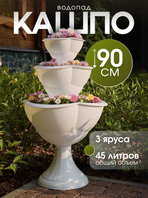 Кашпо 3-х ярусное Водопад Бр 8. 23, 24