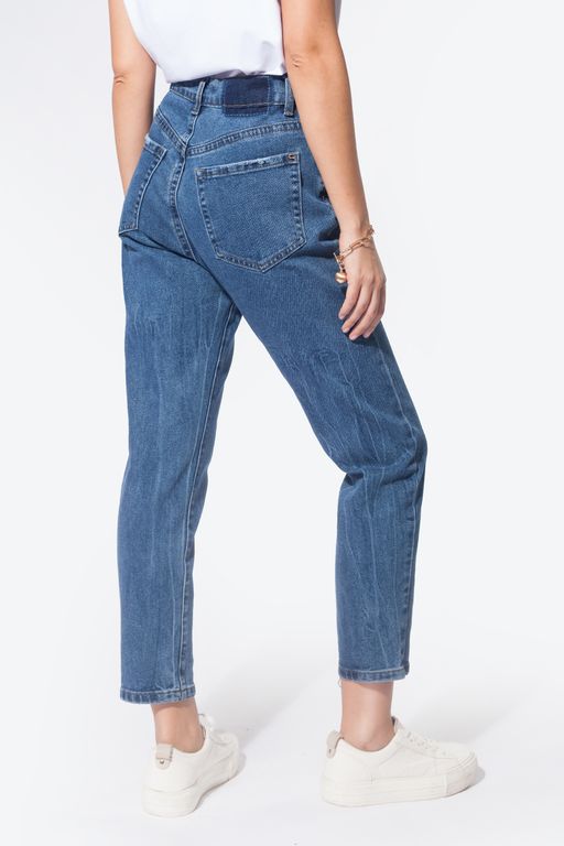 Джинсы mom-fit из 100% хлопкового денима - Vilatte фото 4