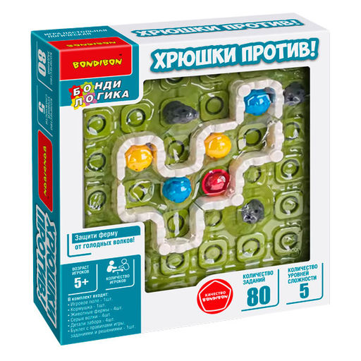 Игра настольная логическая БондиЛогика Bondibon ХРЮШКИ ПРОТИВ! фото 2