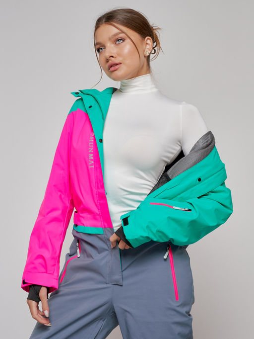 Горнолыжный комбинезон женский зимний зеленого цвета 2327Z - Chunmai фото 26