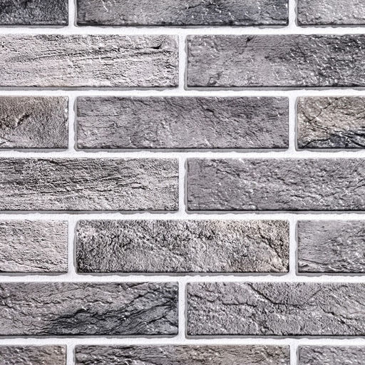 Стеновая панель ПВХ «Кирпич Бисмарк», 485×960 мм, цвет серый