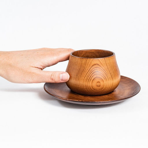 Чайная пара из натурального кедра Mаgistrо, чашка 150 мл, блюдце d=15,5 см, цвет шоколадный - Magistro фото 4