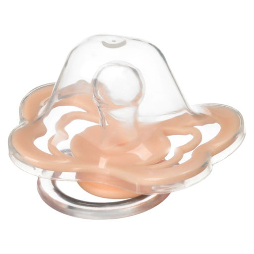Соска - пустышка силиконовая классическая M&B, от 0 мес., с колпачком, персиковый