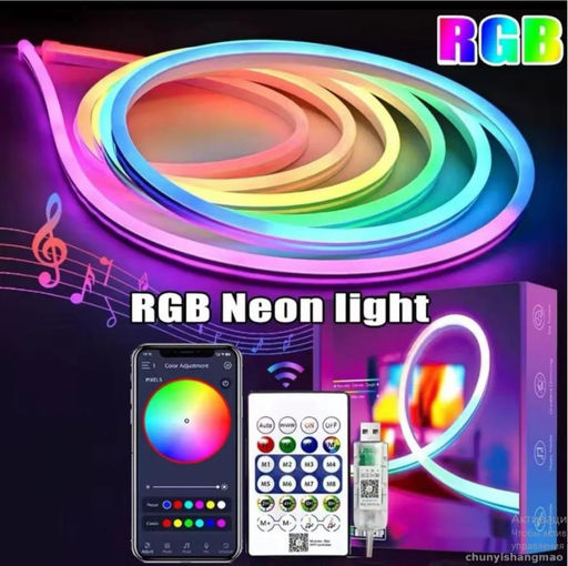 Наружная светодиодная лента RGBIC IP66 10 метров USB, водонепроницаемая, синхронизация музыки, неоновая веревка с управлением через приложение