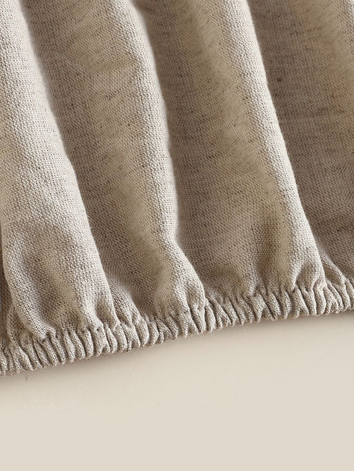 Простыня на резинке евро SL Home Linen collection, 200200+30 см, бежевая, полулён - Sima-land home фото 11