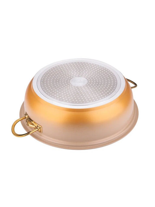 Мантоварка с крышкой стеклянной 32х10 см (7 л) с АПП, цвет: кремовый/золотой, арт. 4000-CRM/GD-32. - D.L.K. фото 4