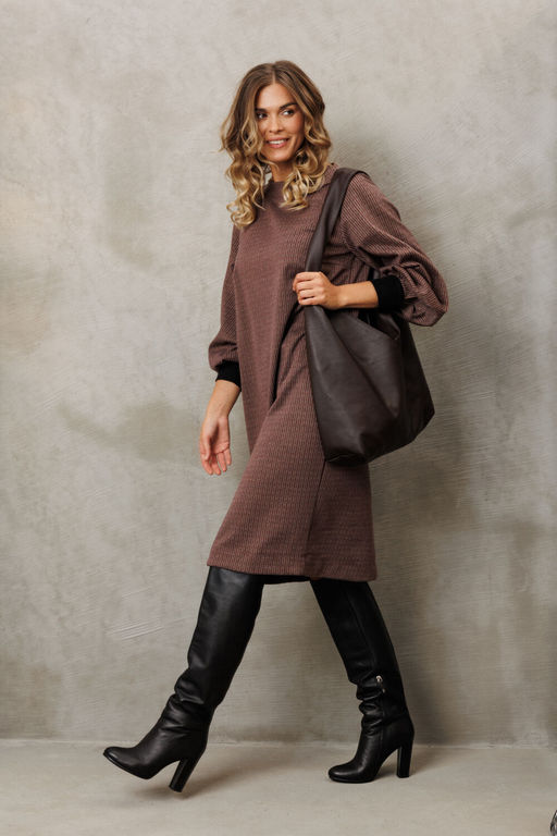 Платье Gizart 7385 серо-бордовый  фото 8